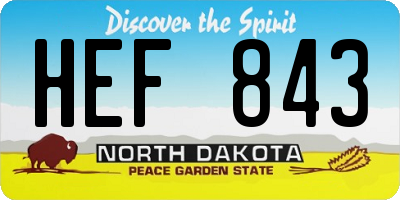 ND license plate HEF843