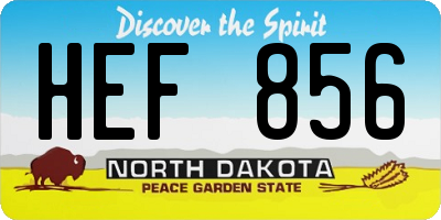 ND license plate HEF856