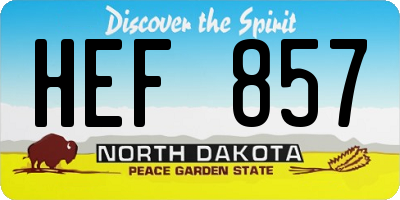 ND license plate HEF857