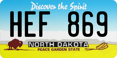 ND license plate HEF869
