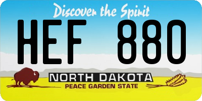 ND license plate HEF880