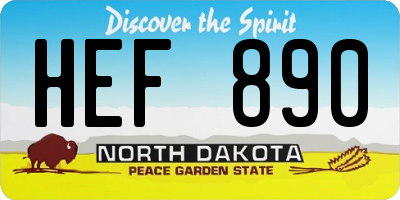 ND license plate HEF890