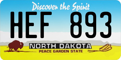 ND license plate HEF893
