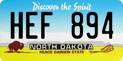 ND license plate HEF894