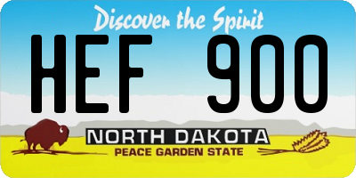 ND license plate HEF900