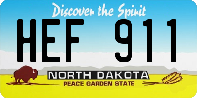 ND license plate HEF911