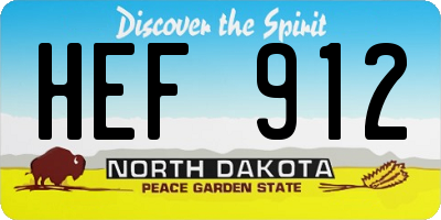ND license plate HEF912