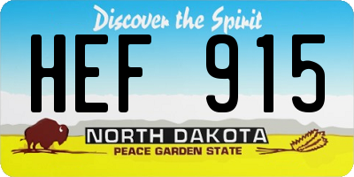 ND license plate HEF915