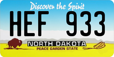 ND license plate HEF933