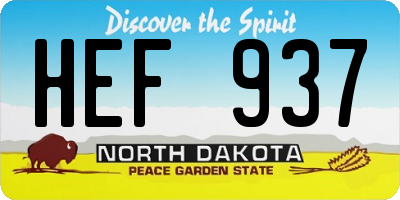 ND license plate HEF937