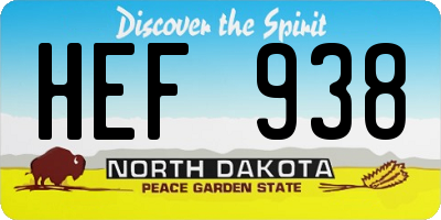 ND license plate HEF938