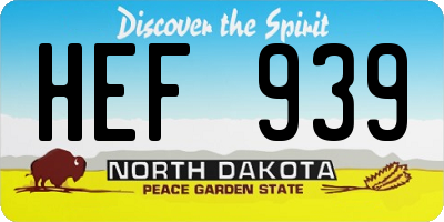 ND license plate HEF939