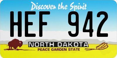 ND license plate HEF942