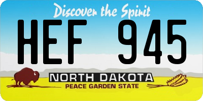 ND license plate HEF945