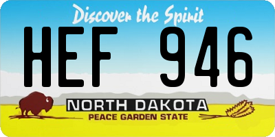 ND license plate HEF946