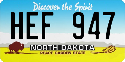 ND license plate HEF947