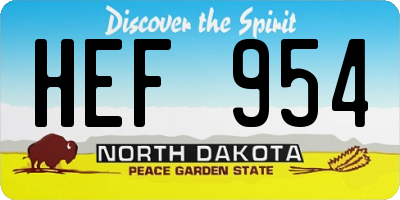 ND license plate HEF954