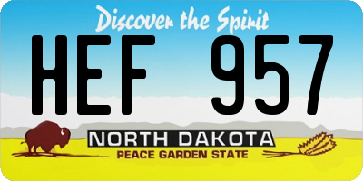 ND license plate HEF957