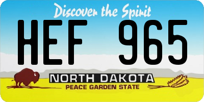 ND license plate HEF965