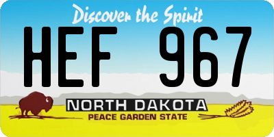 ND license plate HEF967