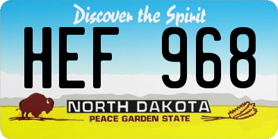ND license plate HEF968