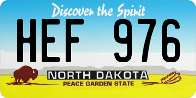 ND license plate HEF976