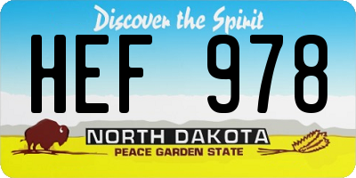 ND license plate HEF978