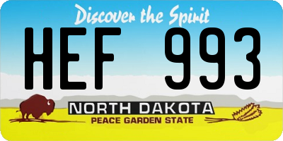 ND license plate HEF993