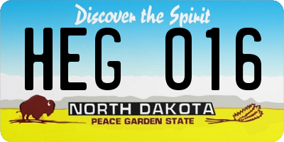 ND license plate HEG016