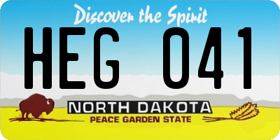ND license plate HEG041