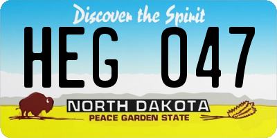 ND license plate HEG047