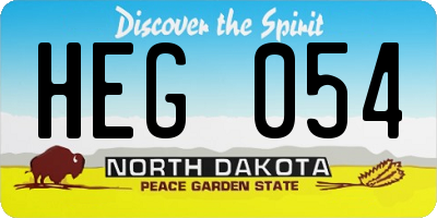 ND license plate HEG054