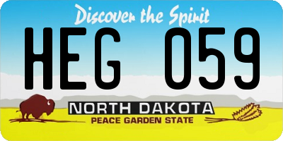 ND license plate HEG059