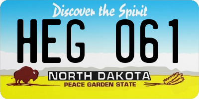 ND license plate HEG061
