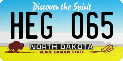 ND license plate HEG065