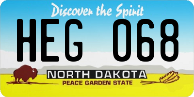 ND license plate HEG068