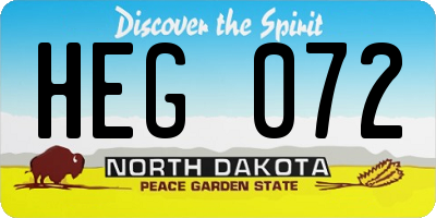 ND license plate HEG072
