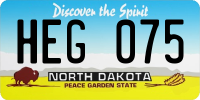 ND license plate HEG075