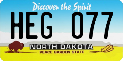 ND license plate HEG077