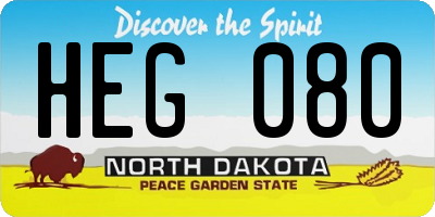 ND license plate HEG080