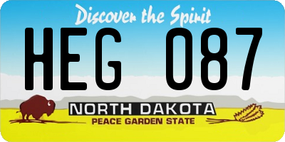 ND license plate HEG087