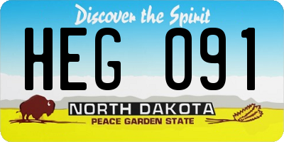 ND license plate HEG091