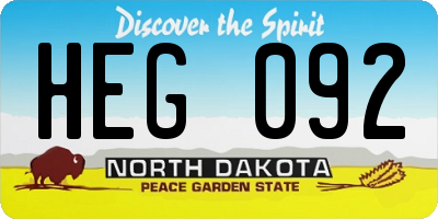 ND license plate HEG092