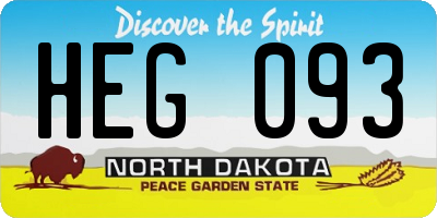 ND license plate HEG093