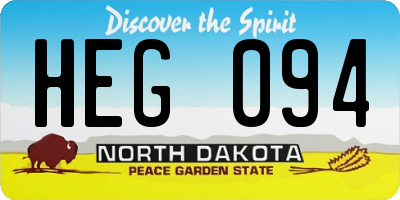 ND license plate HEG094