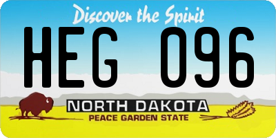 ND license plate HEG096