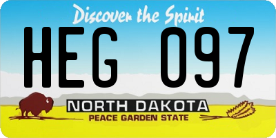 ND license plate HEG097