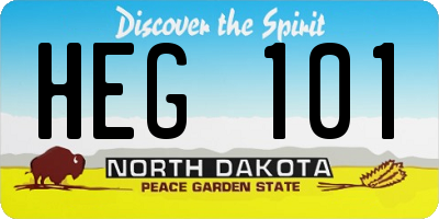 ND license plate HEG101