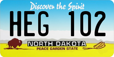 ND license plate HEG102