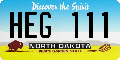 ND license plate HEG111